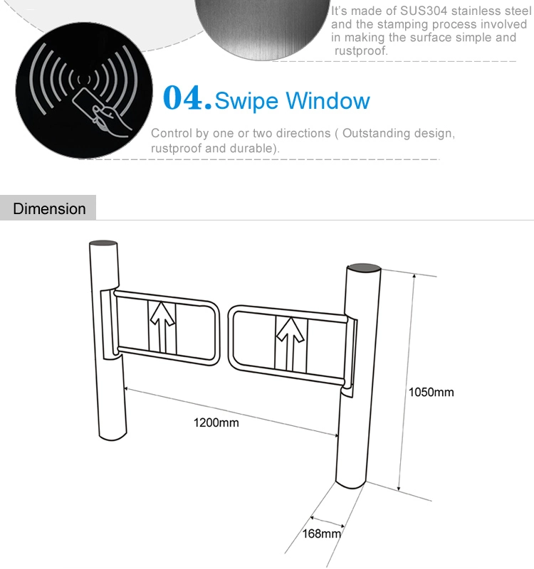 Induction Electronic Security Supermarket Barrier Gate Swing Gate and Turnstile